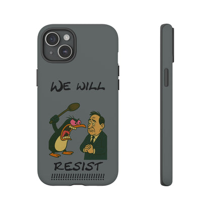 Phone Case - "We Will Resist" Cartoon Protest Design