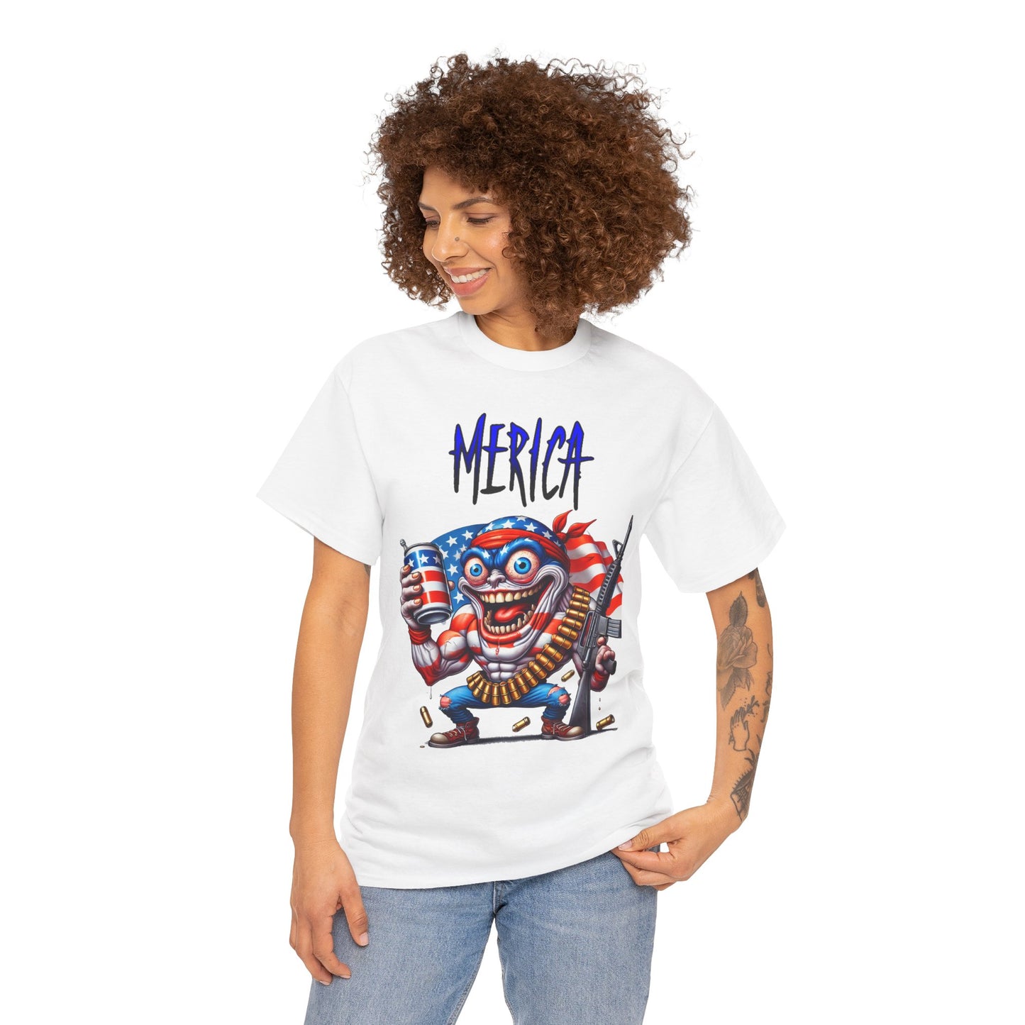 "MERICA" Over-the-Top Patriotic T-Shirt