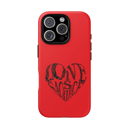 Red 'Love Justice' Heart Phone Case — Protective iPhone Cover, Valentine’s Gift