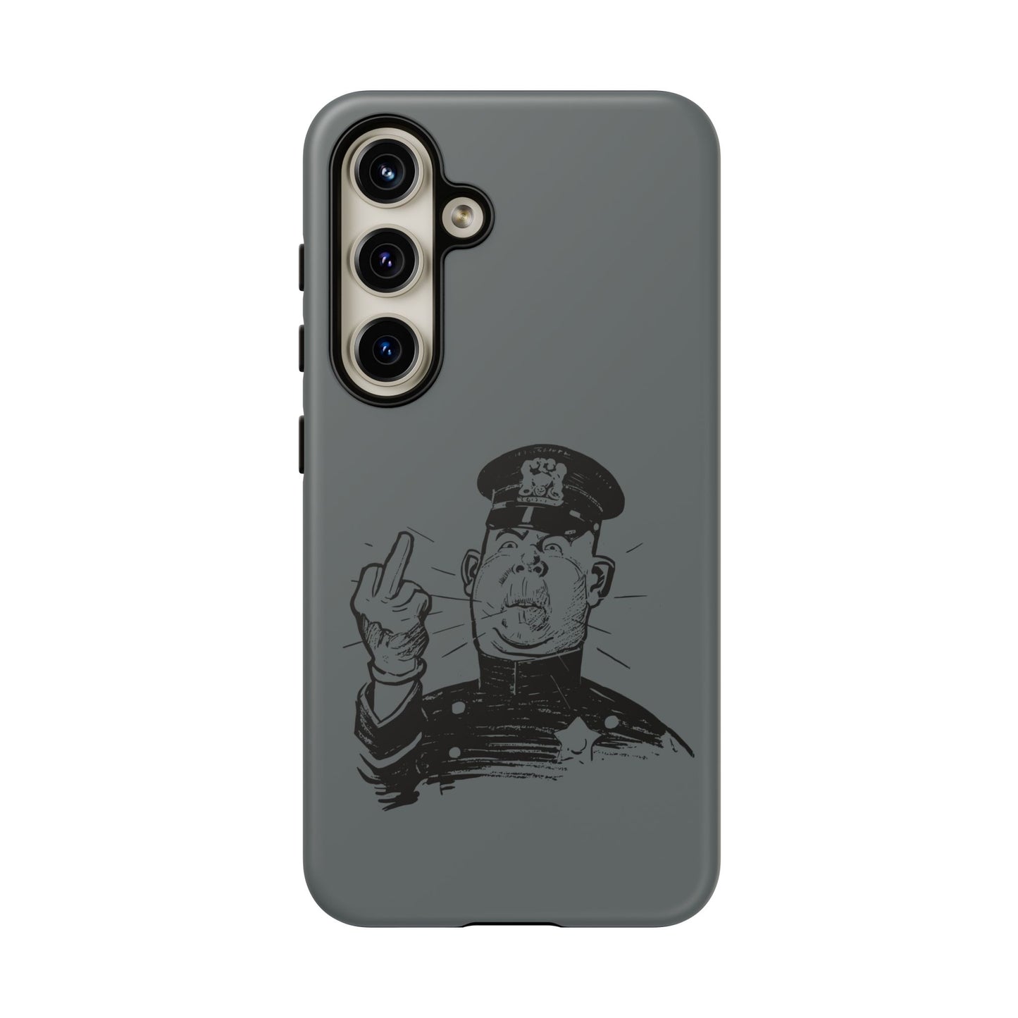 Vintage Cop Middle Finger Phone Case — Edgy Retro iPhone Protective Cover