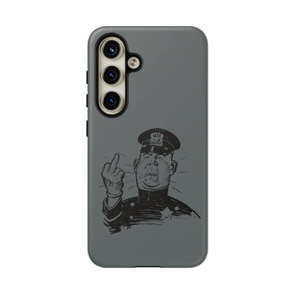 Vintage Cop Middle Finger Phone Case — Edgy Retro iPhone Protective Cover