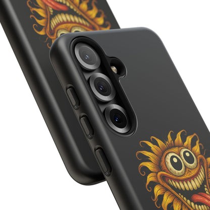 Phone Case - Smiling Sunflower Design with "Photosynthesizing the Universe One Breakdown at a Time"