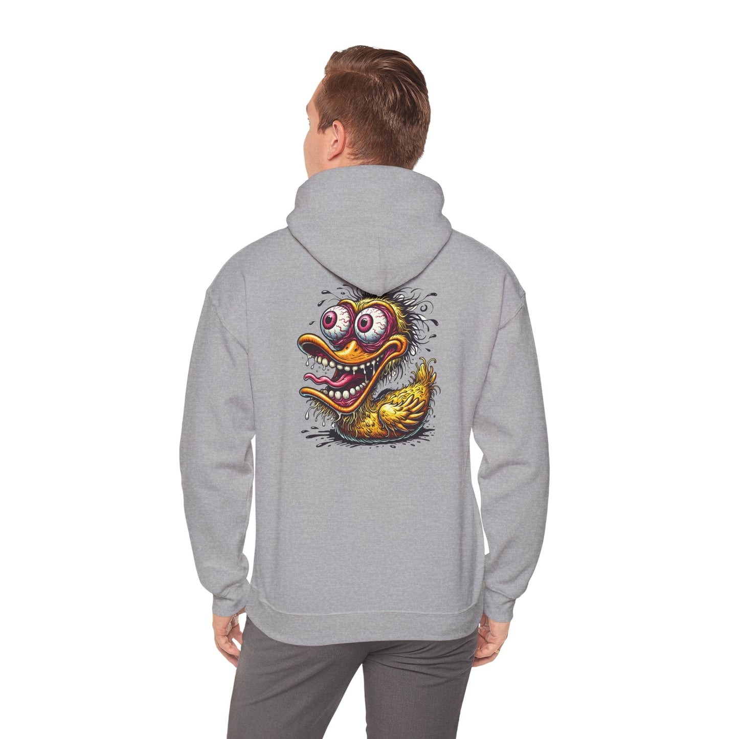 Duck Monster Hoodie — Retro Creepy Cartoon Graphic Pullover