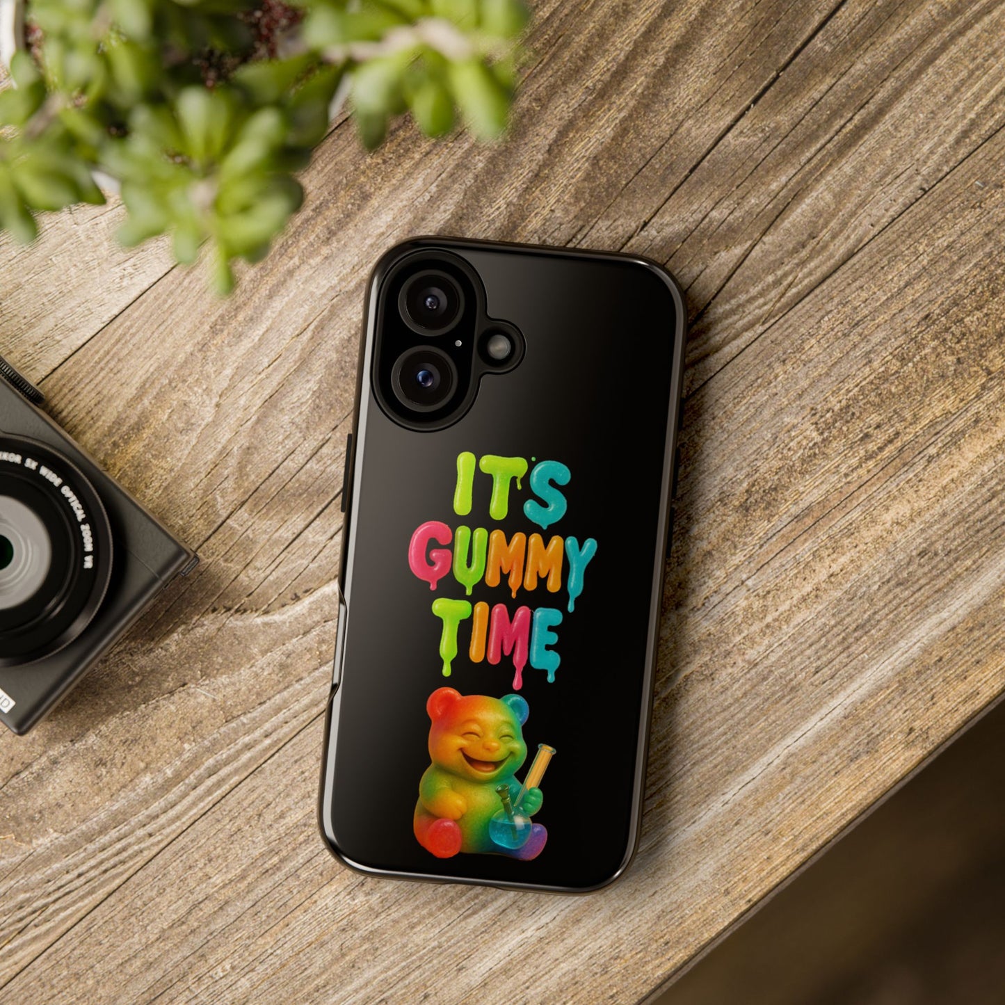 Phone Case — "It's Gummy Time" Rainbow Gummy Bear Protective Cover