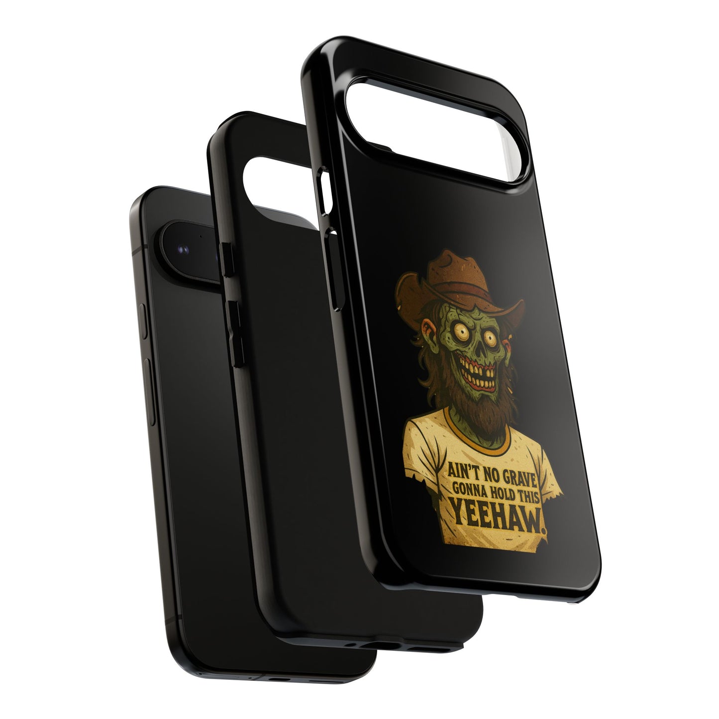 Zombie Cowboy Phone Case — "Ain't No Grave Gonna Hold This Yeehaw" Protective iPhone Cover