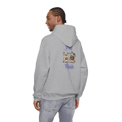 Coffee & Coffee Pot Friends Graphic Hoodie — Cute Cartoon Coffee & Coffee Pot "Best Friends" Pullover