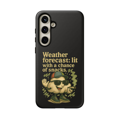 Phone Case — "Weather Forecast: Lit with a Chance of Snacks" Retro Graphic