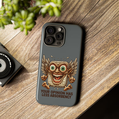 Phone Case — Funny Vintage Winged Toaster Design (“Your Opinion Has Less Absorbency”)