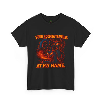 Your Roomba Trembles At My Name T-Shirt | Demon Cat Illustration