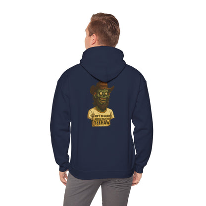 Zombie Cowboy Hoodie — "Ain't No Grave Can Hold This Man Down YEEHAW" Graphic