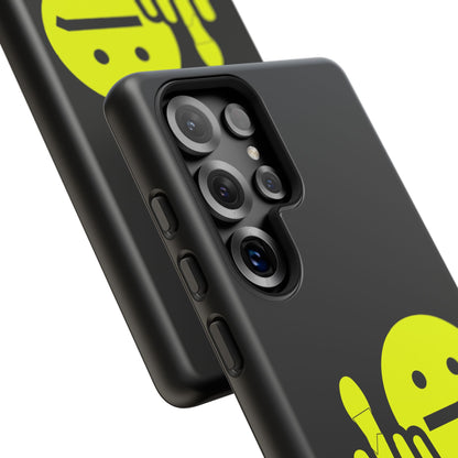 Phone Case — Neon Middle Finger Emoji Graphic