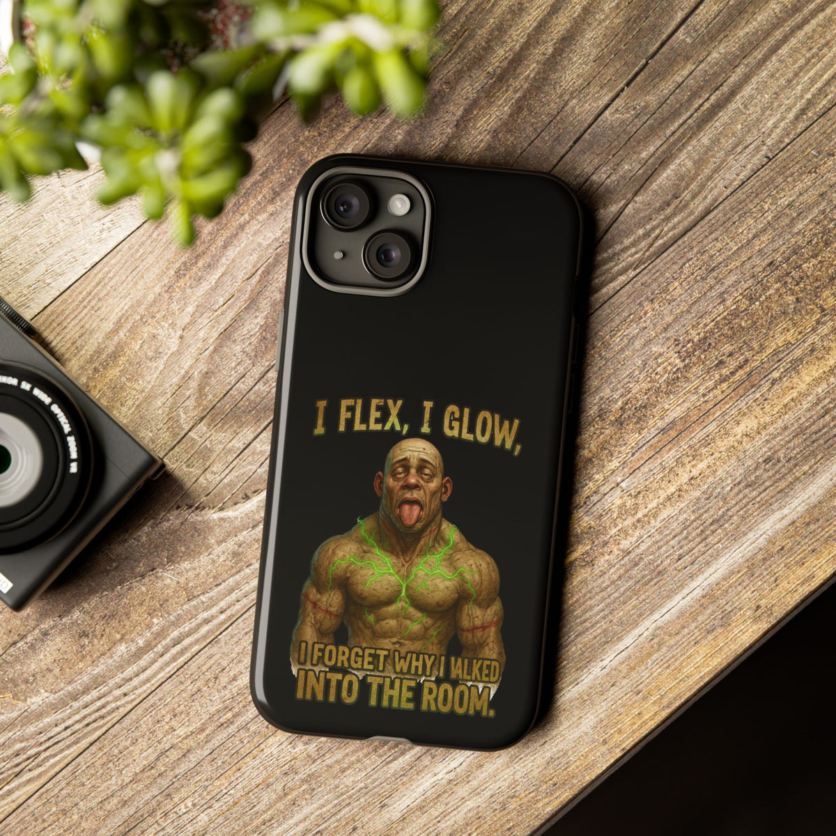 Phone Case — I Flex, I Glow Funny Muscular Guy Phone Cover