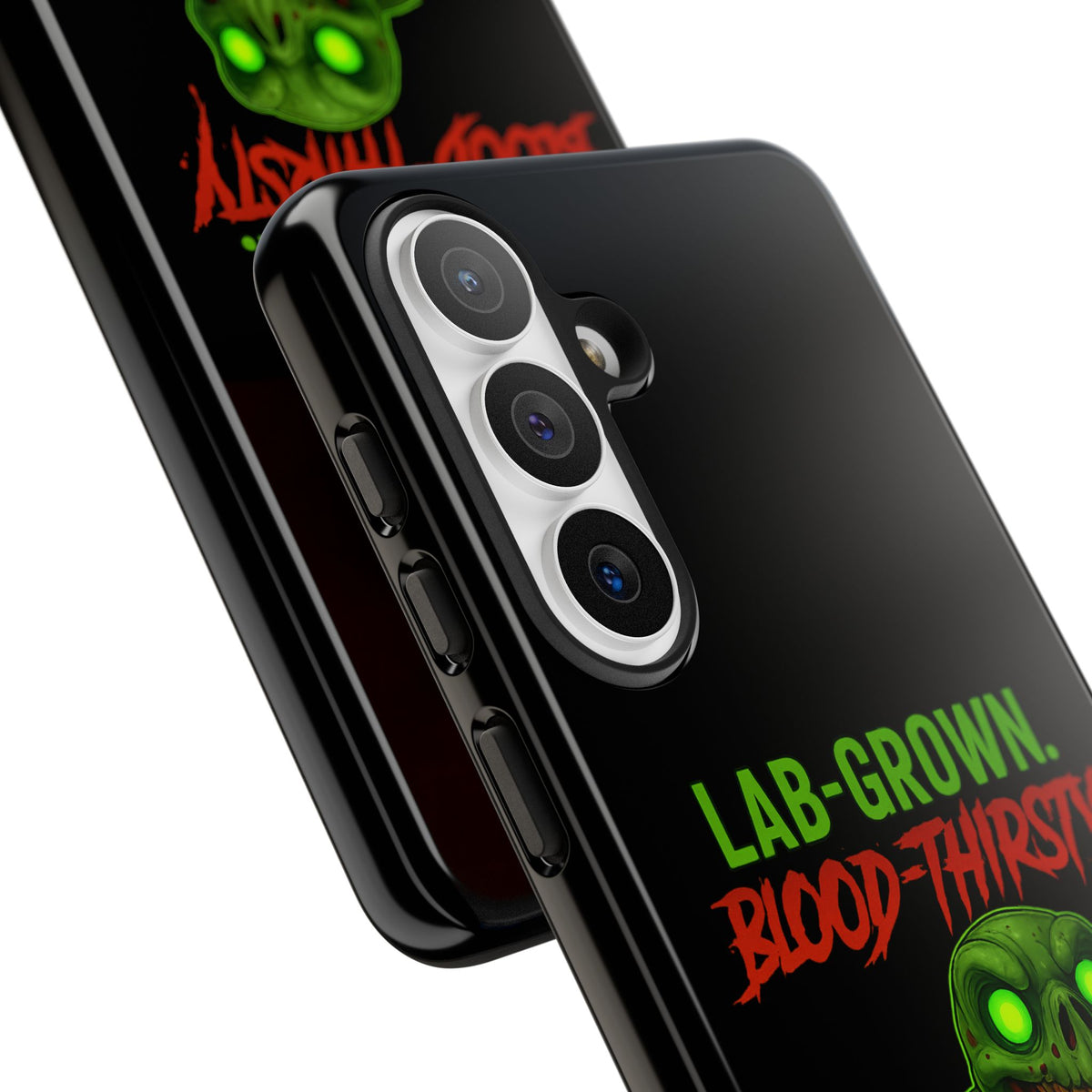 Phone Case — “Lab-Grown. Blood-Thirsty!” Green Monster Horror Design