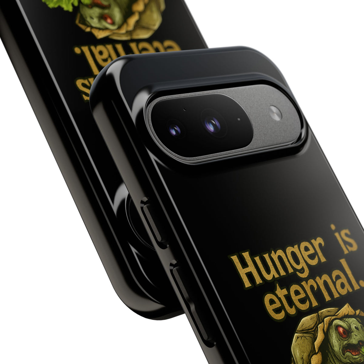 Phone Case — 'Hunger Is Eternal, Your Fingers Are Optional' Turtle Snack Graphic