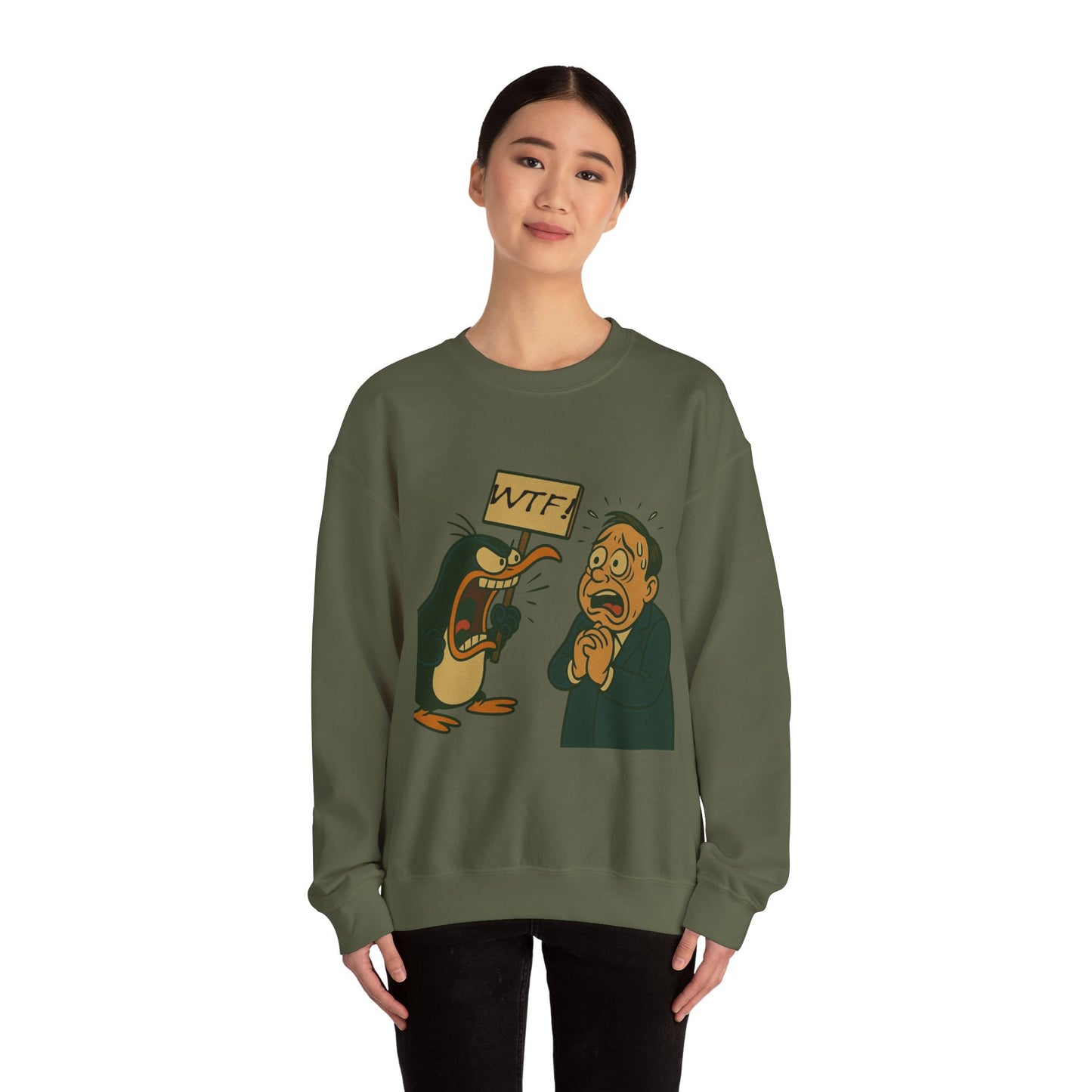WTF Angry Penguin Crewneck Sweatshirt