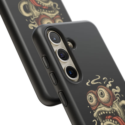 Tough Cases: Retro Hot Coffee Monster Phone Case — Funny 'If Your Mug...' Quote