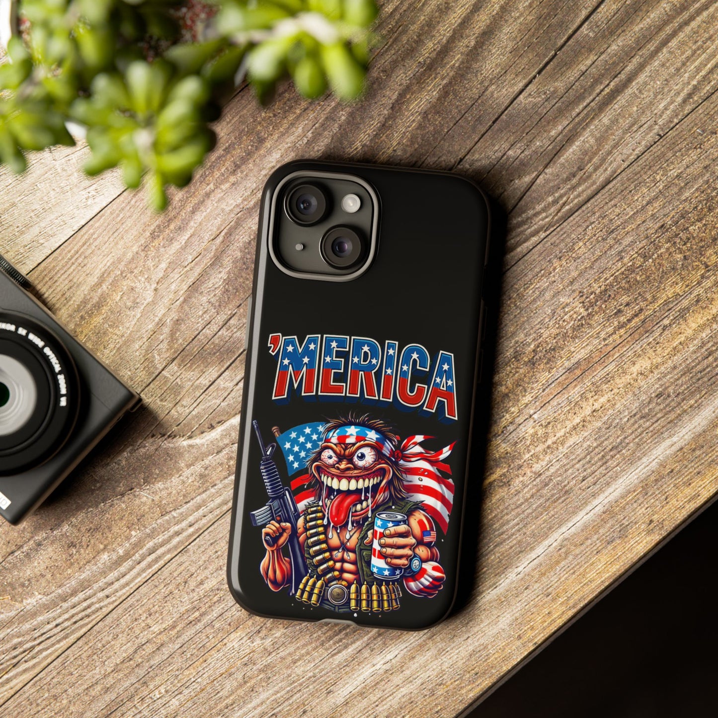 'MERICA Patriotic Phone Case — American Flag Madman Design
