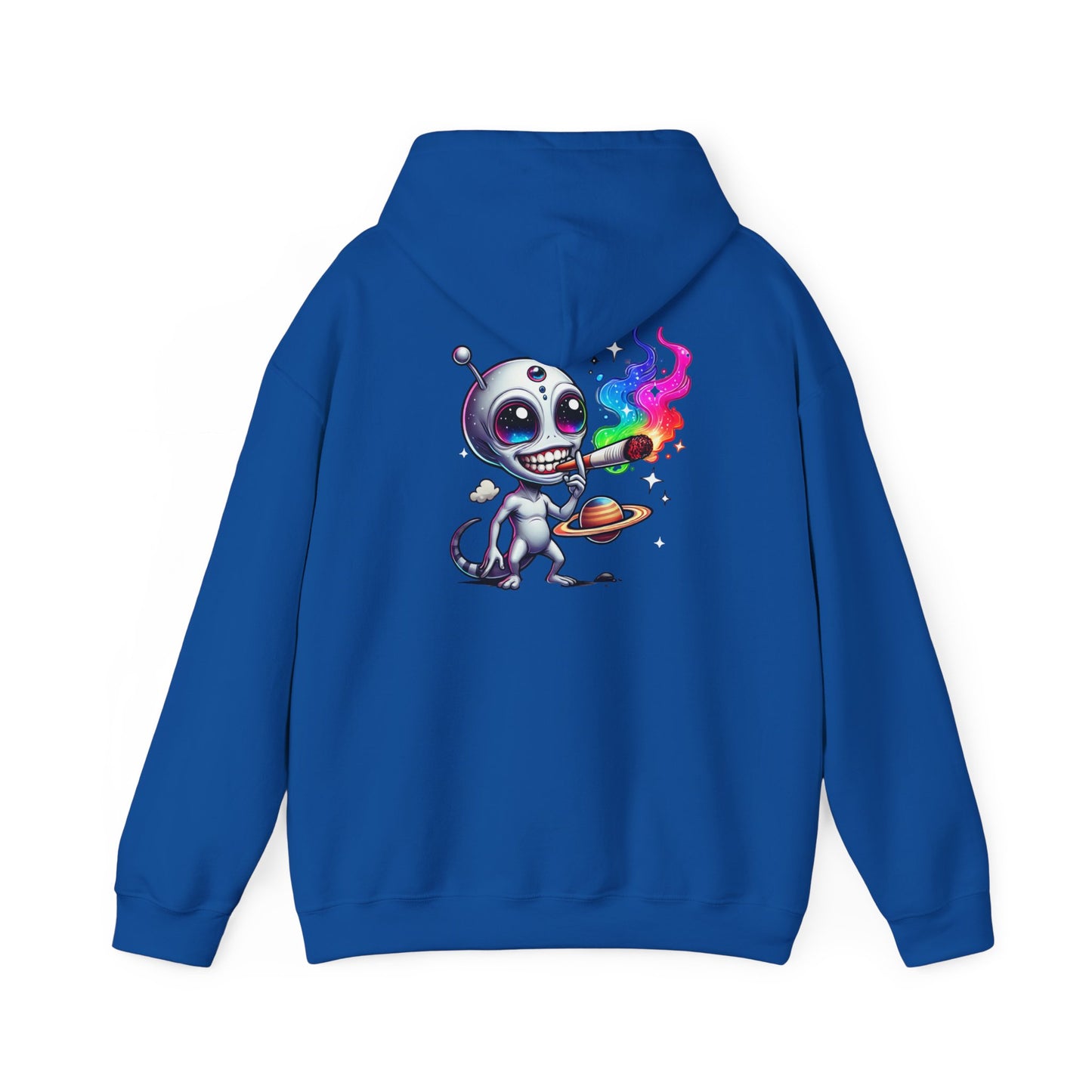 Alien Chef Hoodie — Cute Cartoon Alien Cooking with Rainbow Flame Hooded Sweatshirt