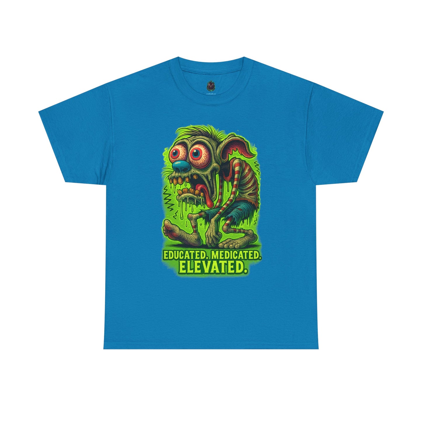 Educated. Medicated. Elevated. – Zombie Slacker T-Shirt