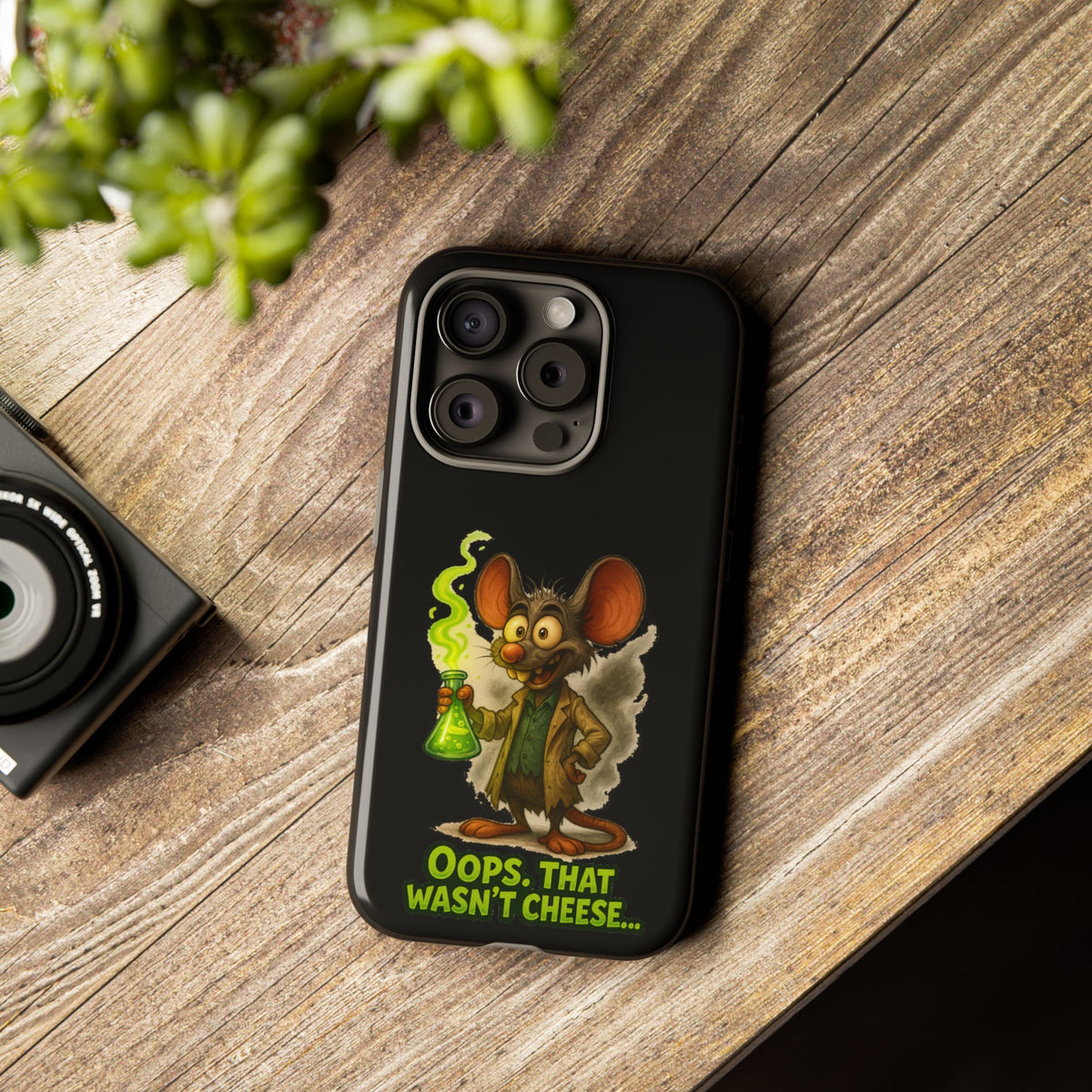 Phone Case — Funny Cartoon Rat "Oops That Wasn't Cheese" Protective Cover