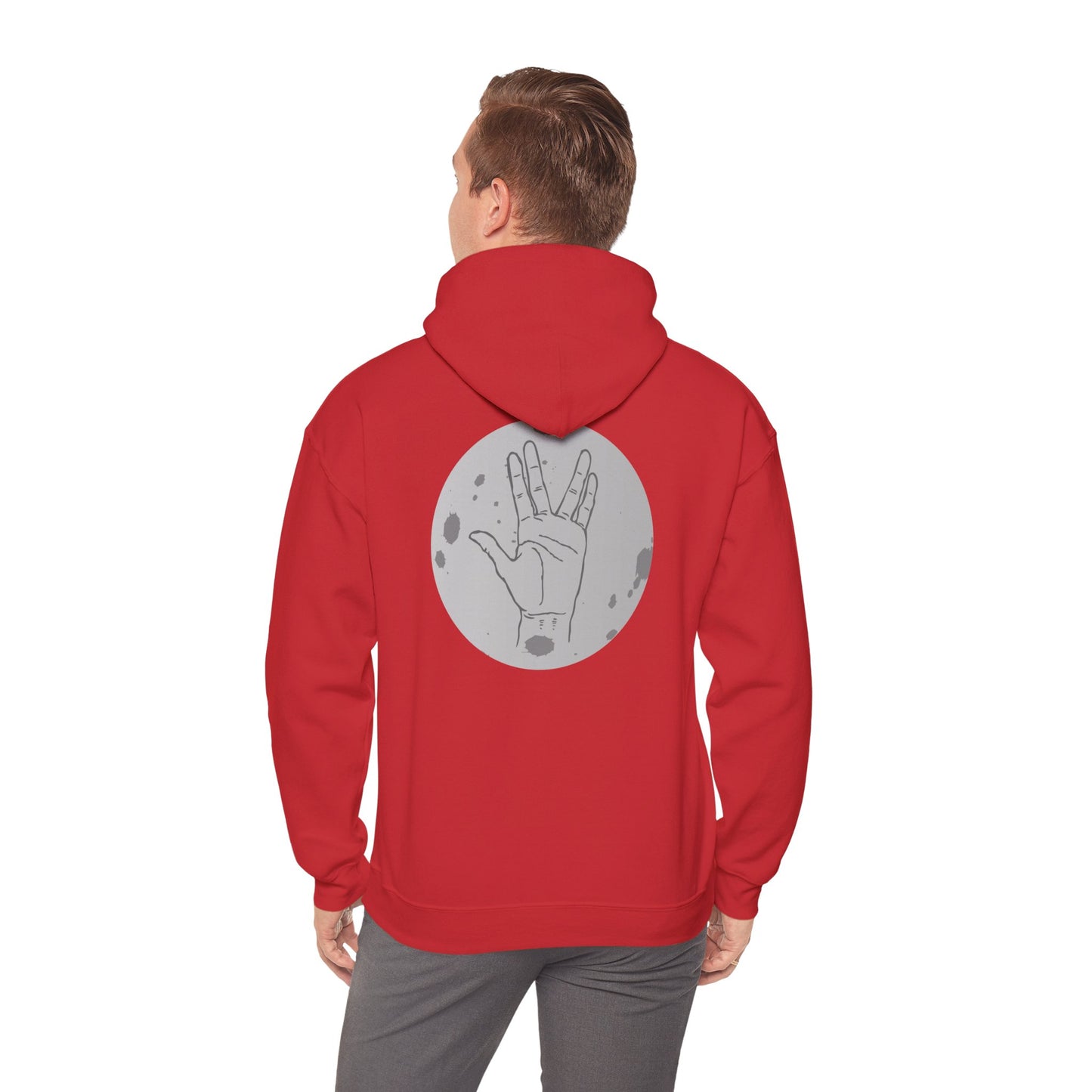 Vulcan Salute Hoodie — Retro Space Hand Graphic Pullover