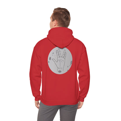 Vulcan Salute Hoodie — Retro Space Hand Graphic Pullover