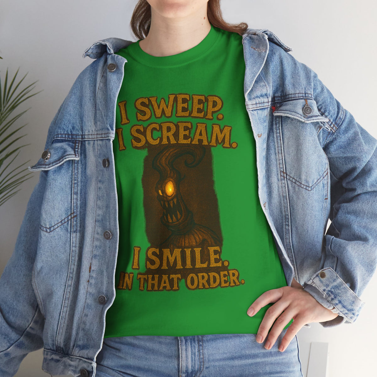 Creepy Pumpkin Lantern I Sweep I Scream I Smile T-Shirt