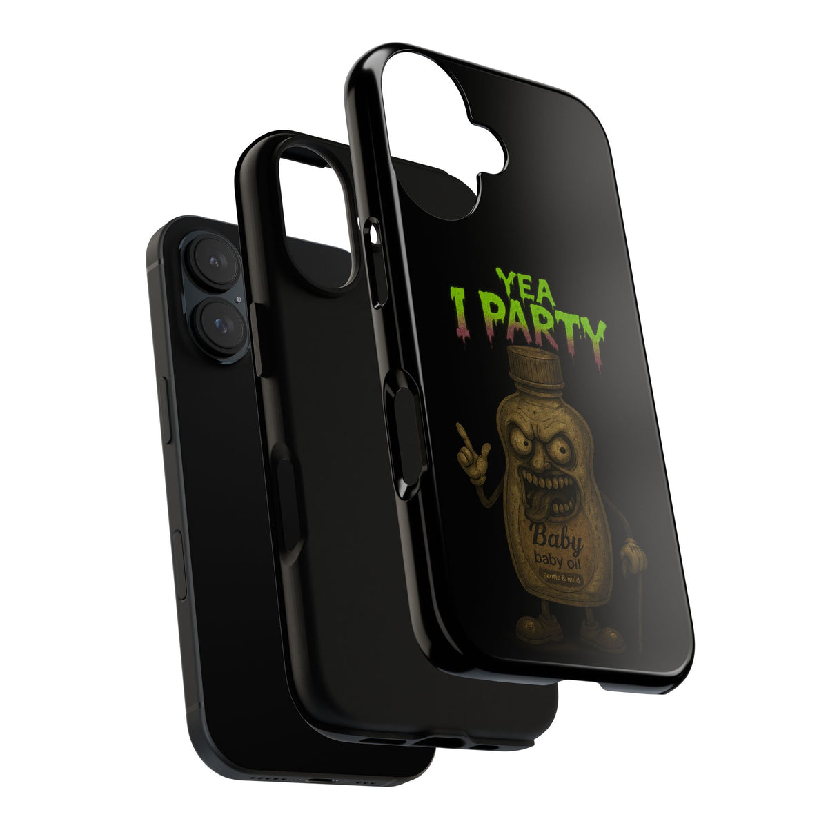 Phone Case — 'Yea I Party' Creepy Baby Bottle Graphic