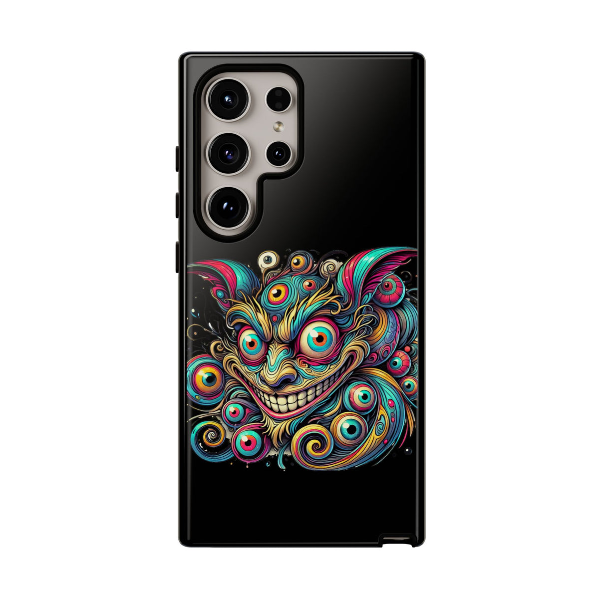 Psychedelic Mischief Phone Case — Colorful Grinning Monster Design