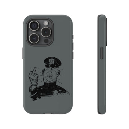 Vintage Cop Middle Finger Phone Case — Edgy Retro iPhone Protective Cover