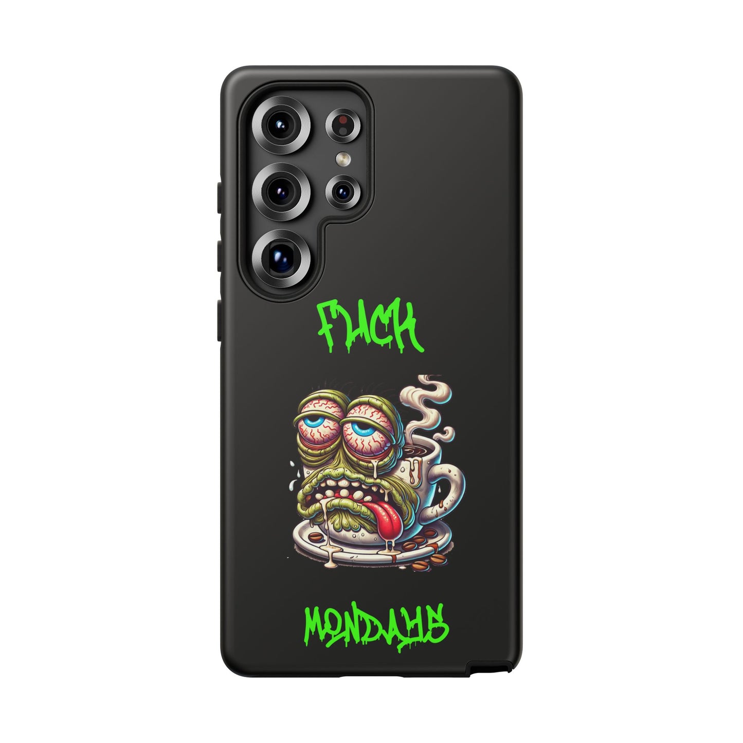 Phone Case — "F*** Monday" Grotesque Coffee Monster Shock Art