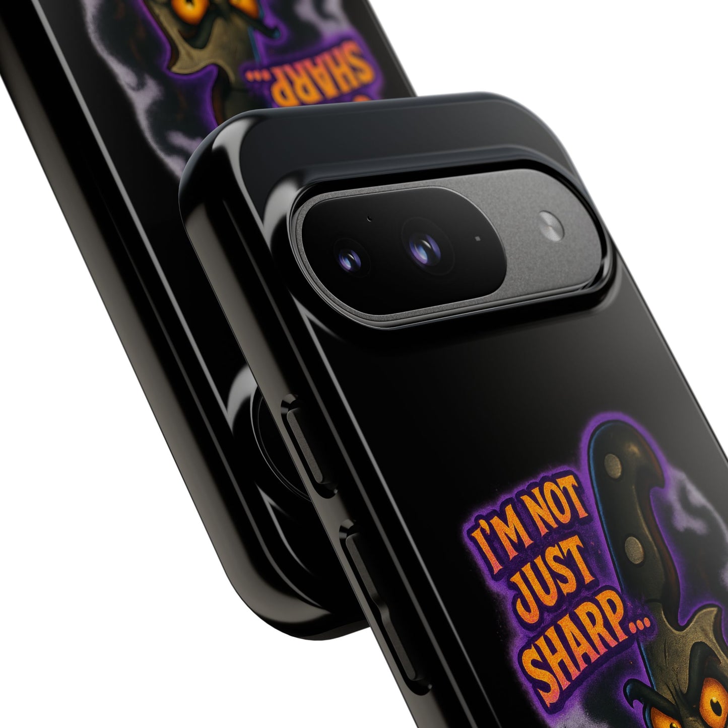 Knife Graphic Phone Case — "I'm Not Just Sharp... I'm Psycho-Sharp" Horror Phone Cover