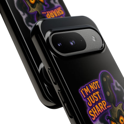 Knife Graphic Phone Case — "I'm Not Just Sharp... I'm Psycho-Sharp" Horror Phone Cover