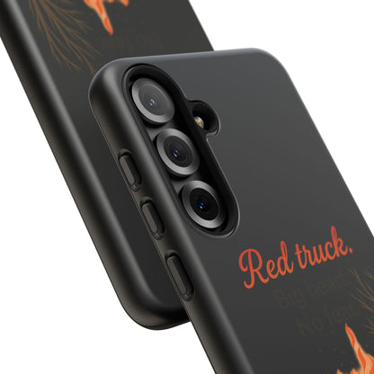 Phone Case — 'Red truck' Fire Truck Design, Vintage Firefighter Gift