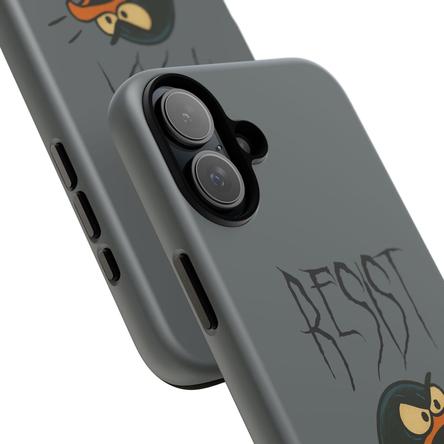 Resist Angry Penguin Phone Case — Protective iPhone Case with Bold Cartoon Design