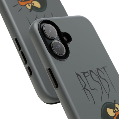 Resist Angry Penguin Phone Case — Protective iPhone Case with Bold Cartoon Design