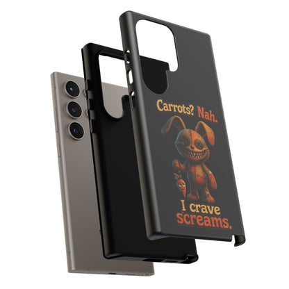 Phone Case — Creepy Bunny "Carrots? Nah. I crave screams." Halloween Horror Design