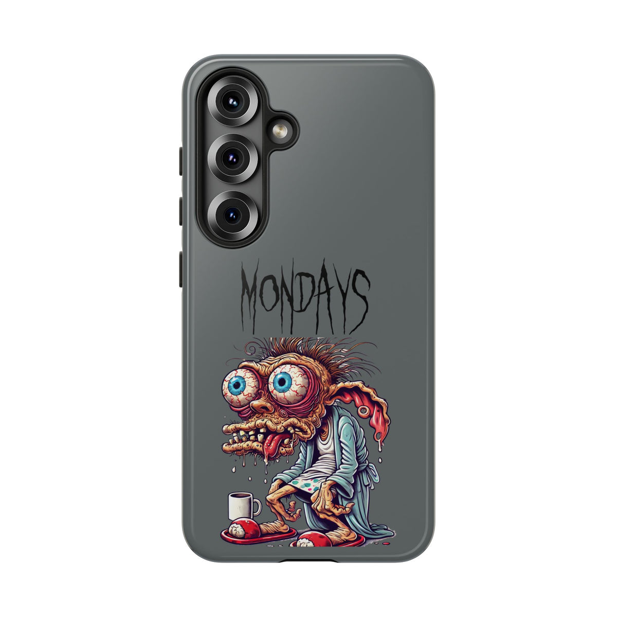 Mondays Zombie Character Phone Case – Funny Groggy Coffee Phone Cover