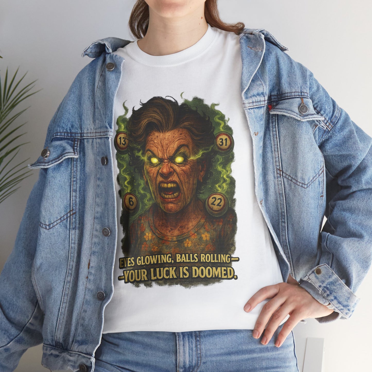 Your Luck Is Doomed T-Shirt | Horror Dice Seer, RPG Tabletop Tee