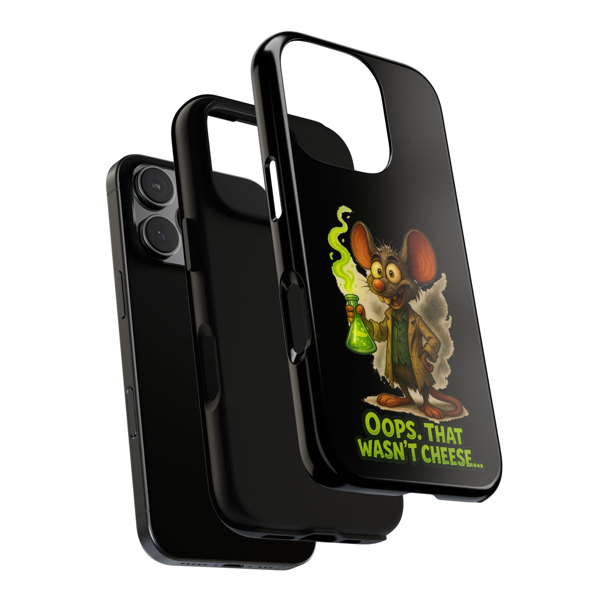 Phone Case — Funny Cartoon Rat "Oops That Wasn't Cheese" Protective Cover