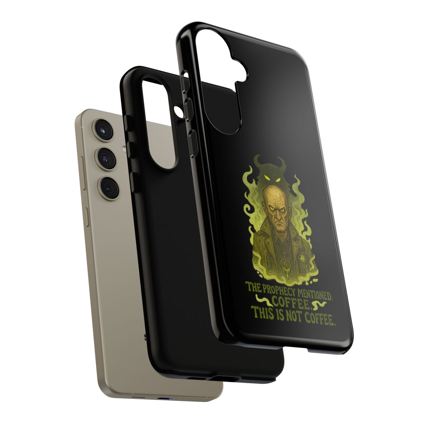 Phone Case — “The Prophecy Mentioned: Coffee This Is Not Coffee” Gothic Horror Design