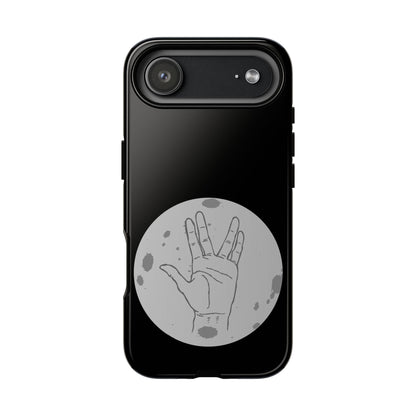 Spock Live Long Phone Case — Vulcan Salute Moon Graphic