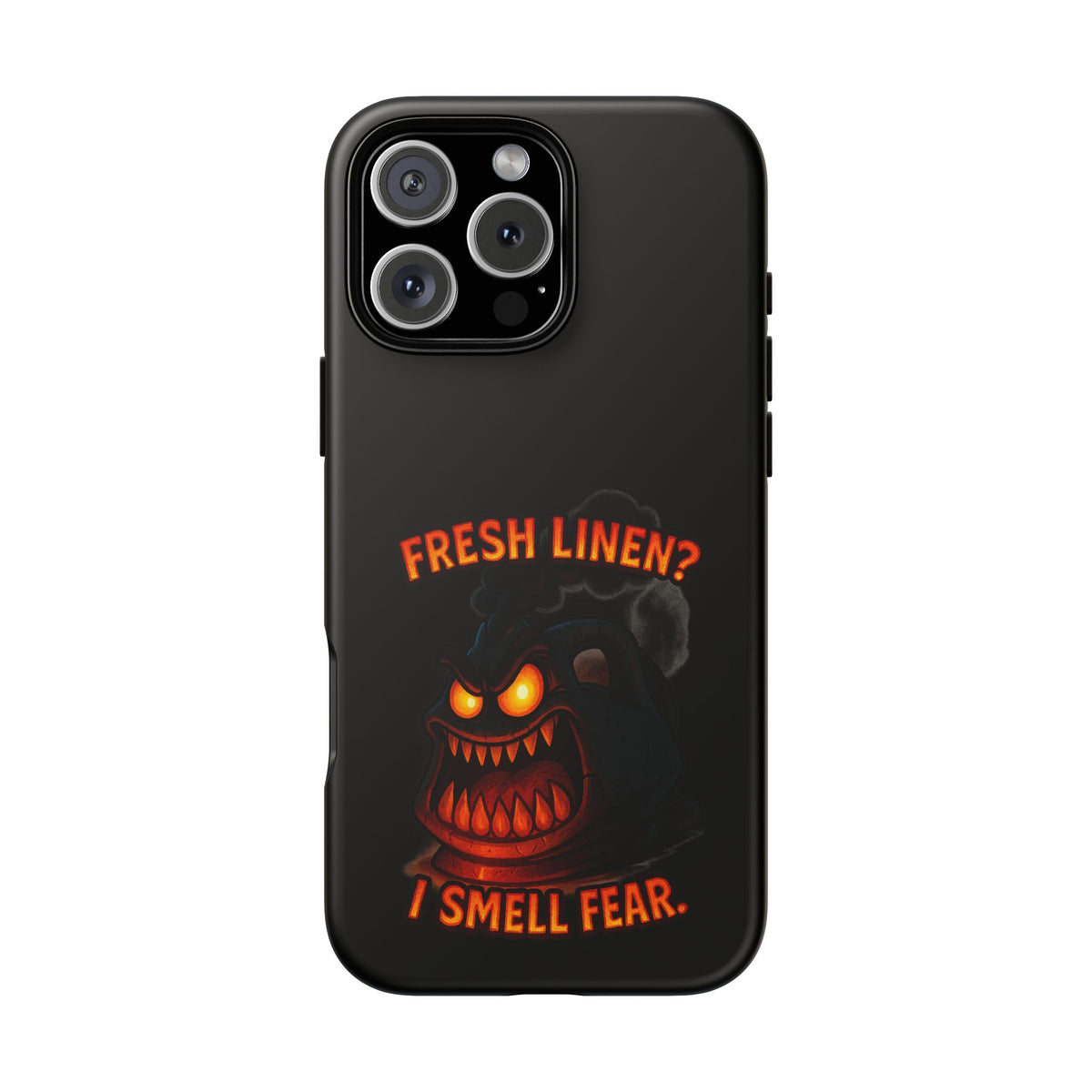 Phone Case — 'Fresh Linen? I Smell Fear.' Spooky Pumpkin Horror Protective Case