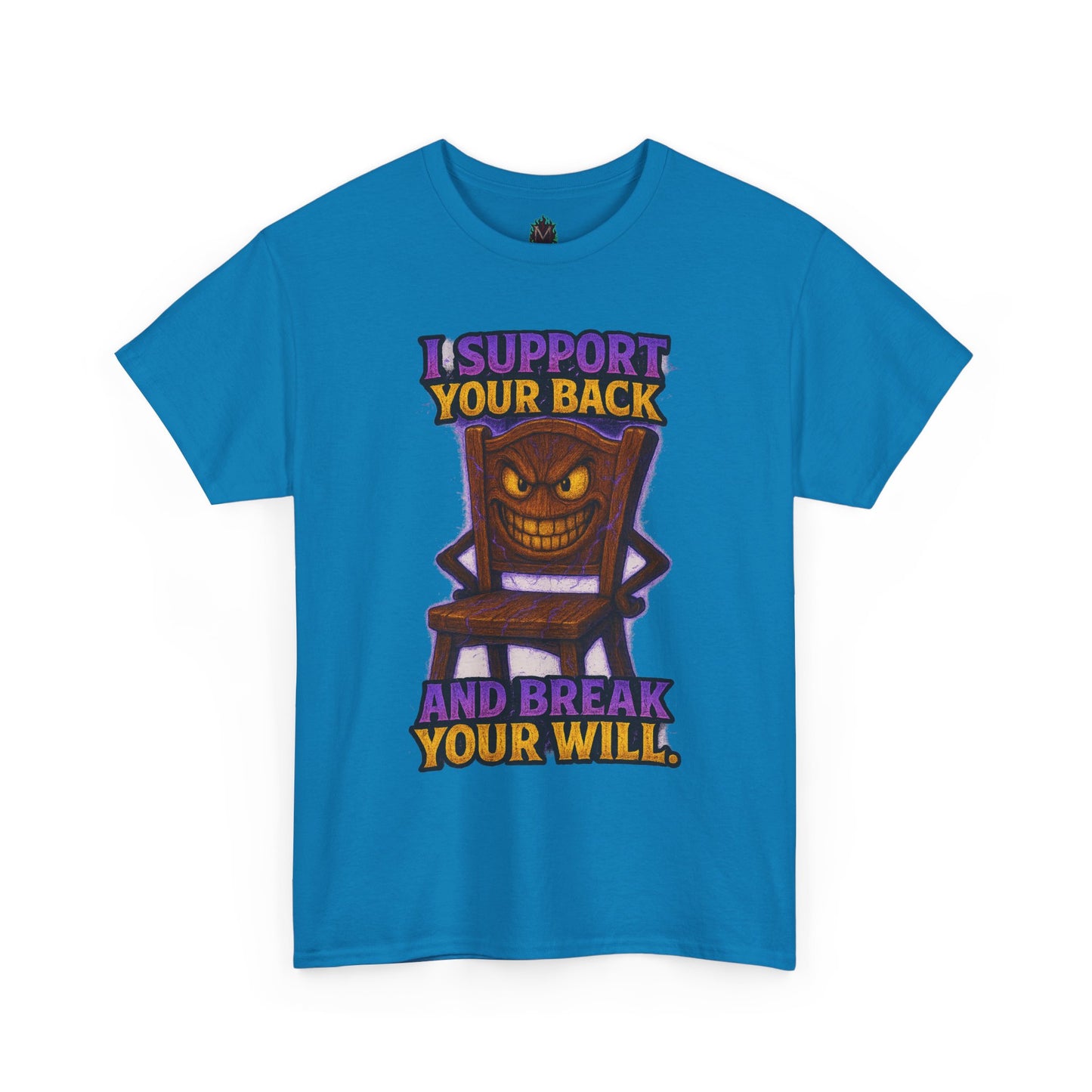 Evil Chair Character T-Shirt | I Support Your Back and Break Your Will