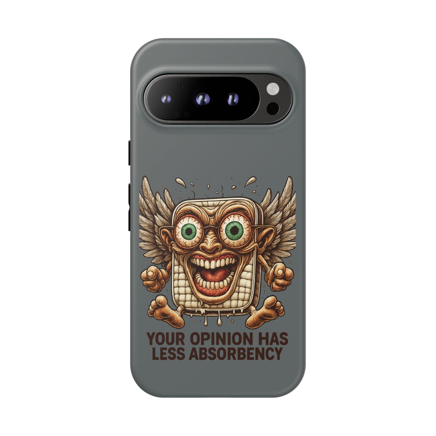 Phone Case — Funny Vintage Winged Toaster Design (“Your Opinion Has Less Absorbency”)
