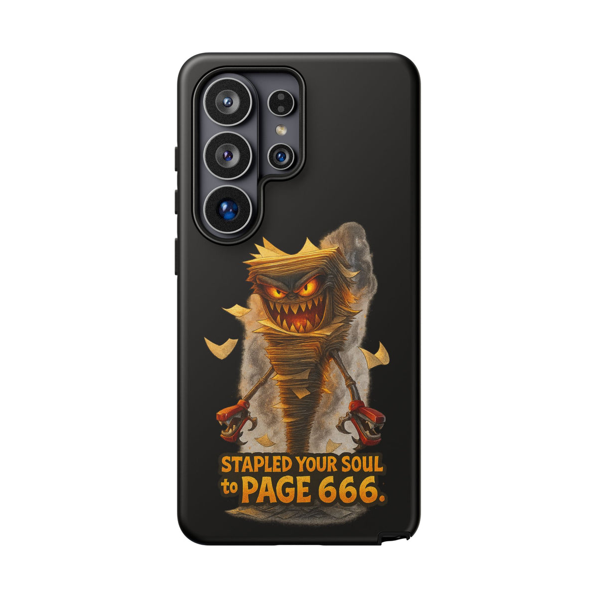 Phone Case — Halloween Mummy Creature “Stapled Your Soul to Page 666” Horror Design