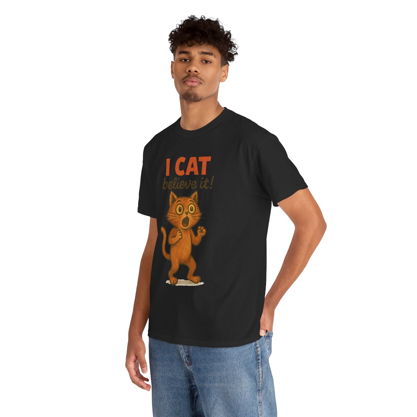 I CAT Believe It! – Funny Cartoon Cat Pun T-Shirt