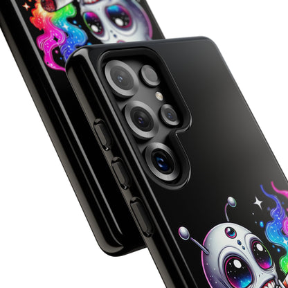 Alien Smoking Rainbow Galaxy Phone Case — Cute Cosmic Art Tough Case