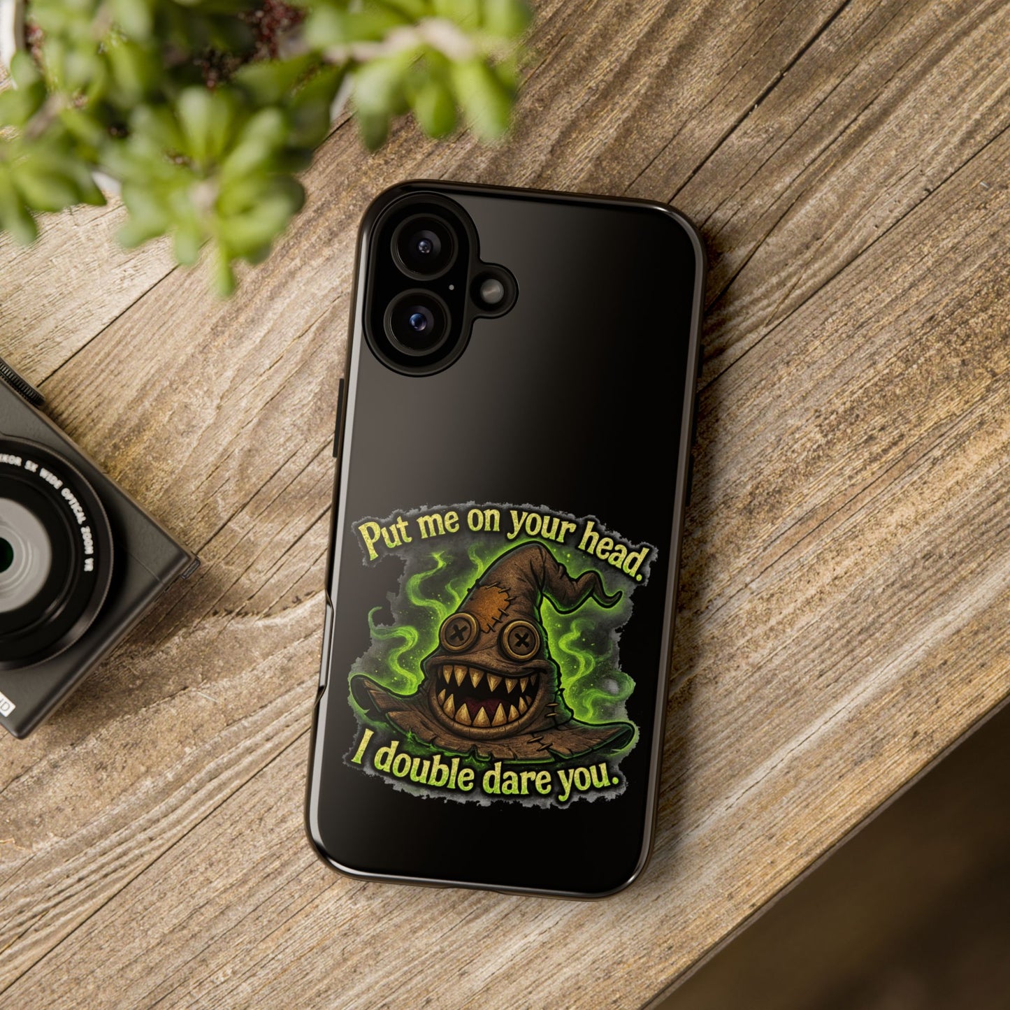 Phone Case — 'Put Me On Your Head, I Double Dare You' Witch Hat Horror Design