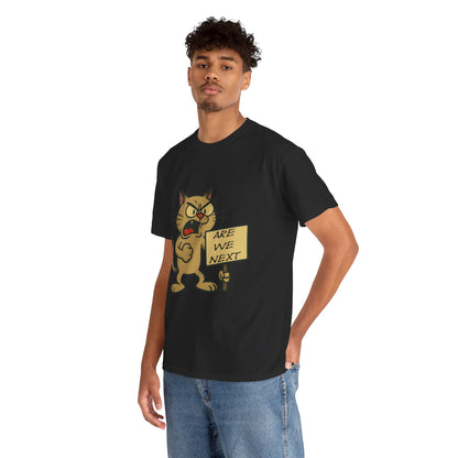 Protest Cat Unisex Heavy Cotton Tee, Funny Cat T-Shirt, Cat Lover Gift, Animal